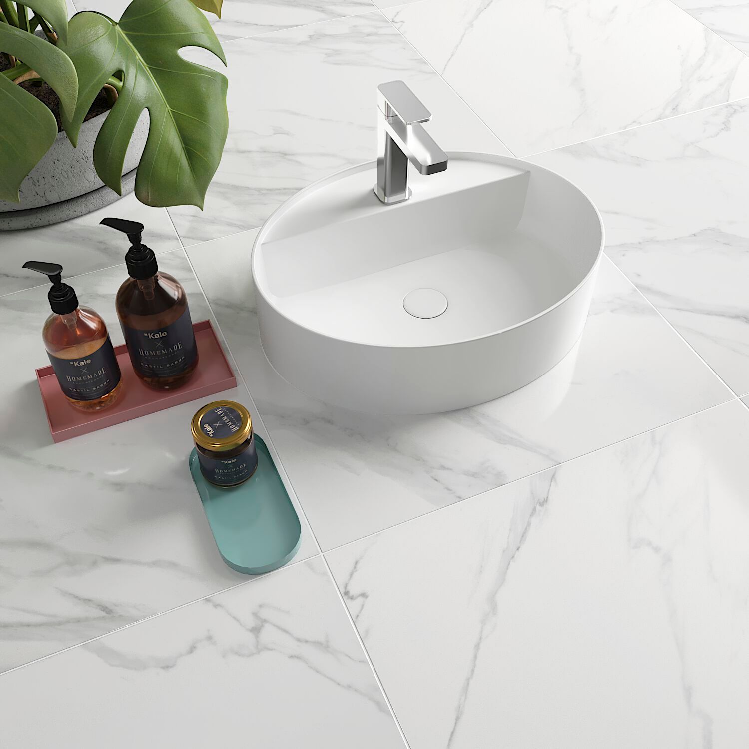 Овальный умывальник Fireclay Kaleseramik сантехника ARCH-00114157 - Вид №4