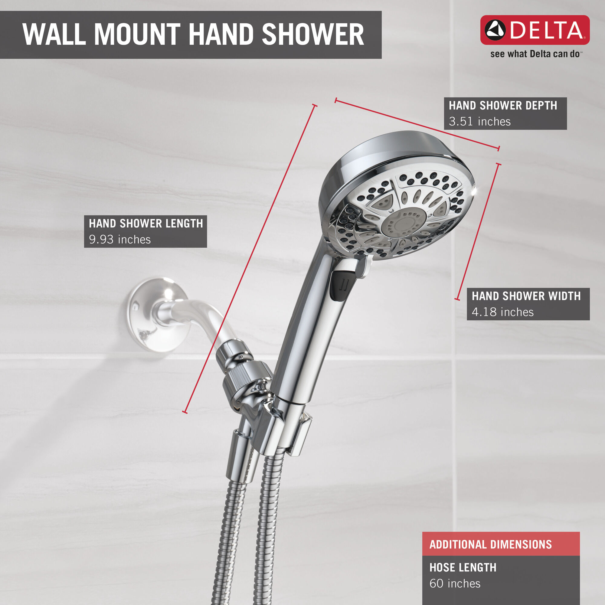 75601 7 Настройка ручного душа Delta Faucet Universal Showering Хром  - Вид №2