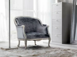 CorteZari Кресло из ткани с подлокотниками Zoe silver 641