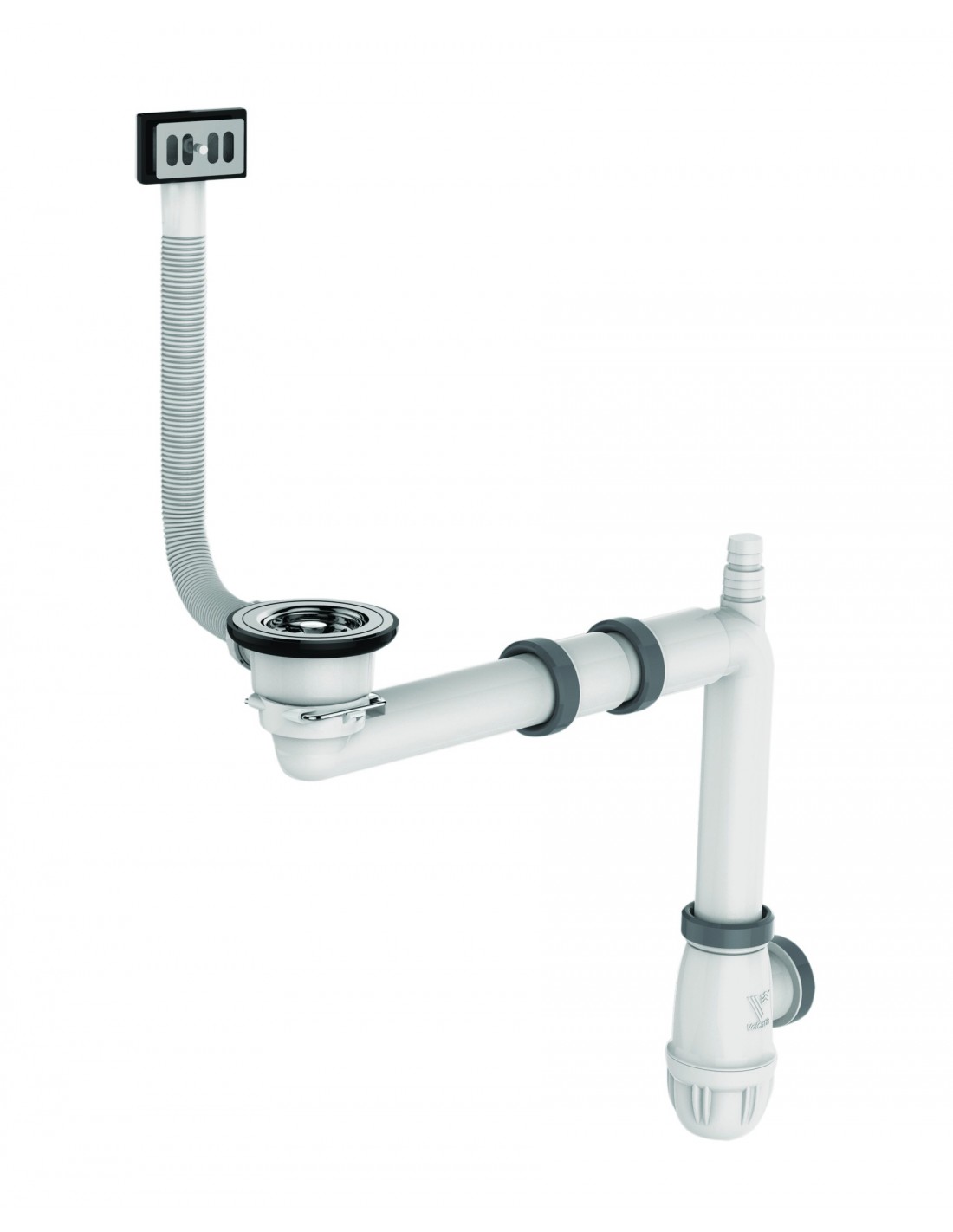 754100 000 00  Полный комплект Elipso для мойки 1 чаша Д. 60 мм, регулируемая, сетчатый фильтр, комплект перелива, двухкомпонентный, встроенная прокладка Valentin Хром 