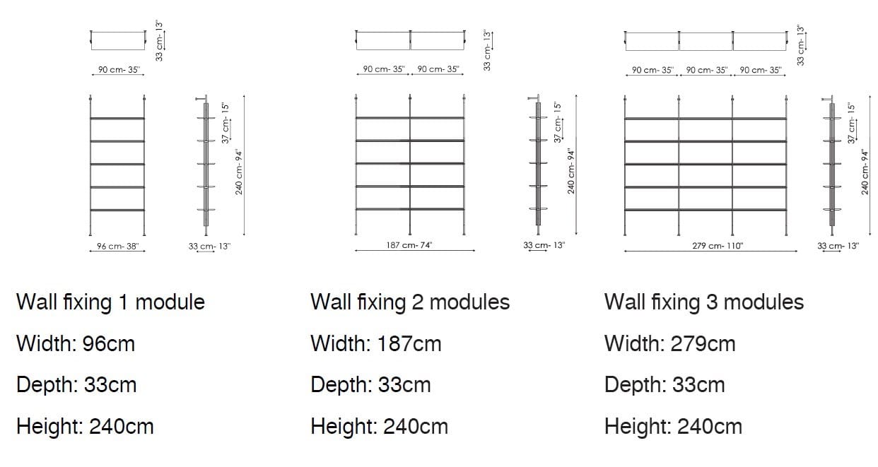 Деревянный секционный настенный книжный шкаф BONALDO Roll ARCH-00062762 - Вид №8