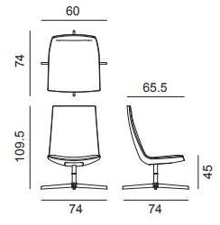 arper Поворотный офисный стул с 4-мя спицами Catifa 60 sun-id-1428448 - Вид №4