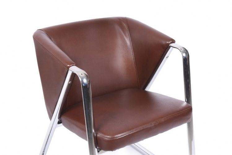 Arrediorg.it® Кресло из экокожи с подлокотниками  H123 brown  - Вид №1