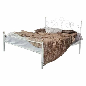 Кованая двуспальная кровать 180х200 с одной спинкой белая "Флоренция" FRANCESCO ROSSI ФЛОРЕНЦИЯ 134674 Белый