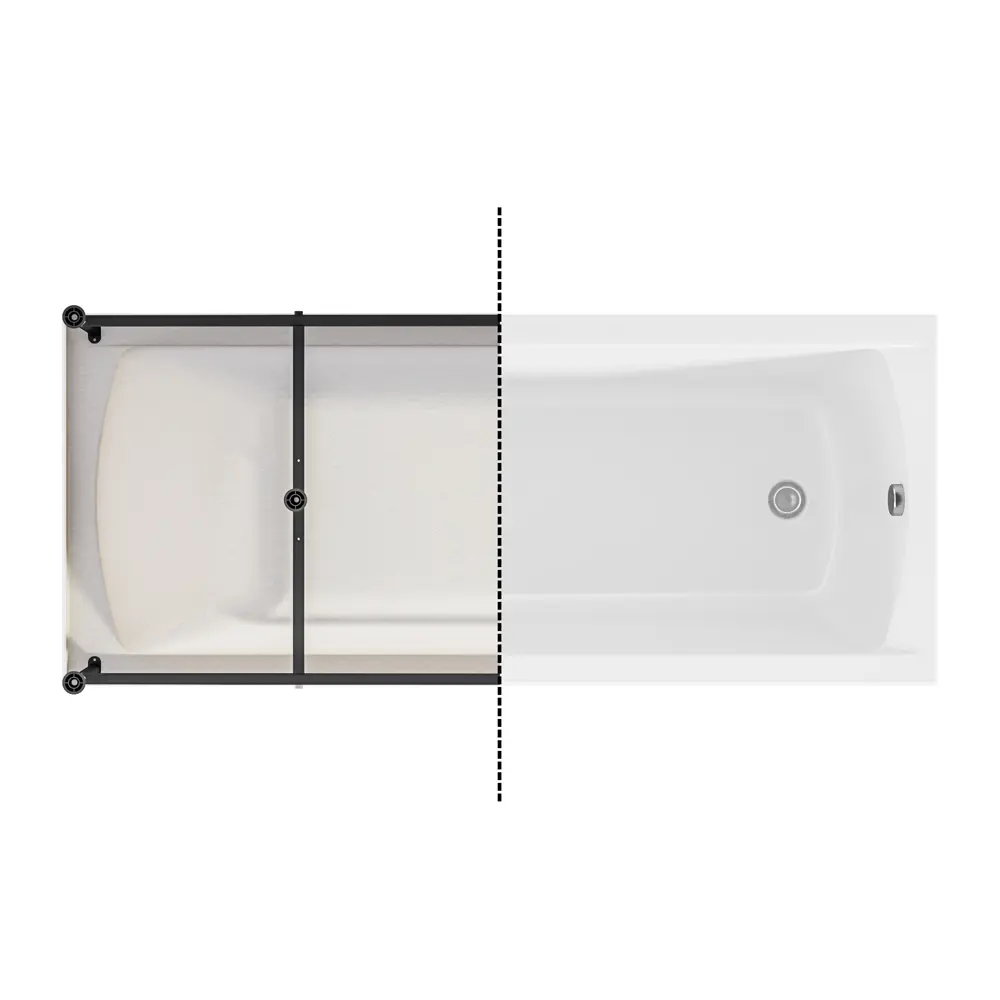 Ванна 100Acryl Ницца акриловая 120x70 см каркас в комплекте STLM-2022294 - Вид №5