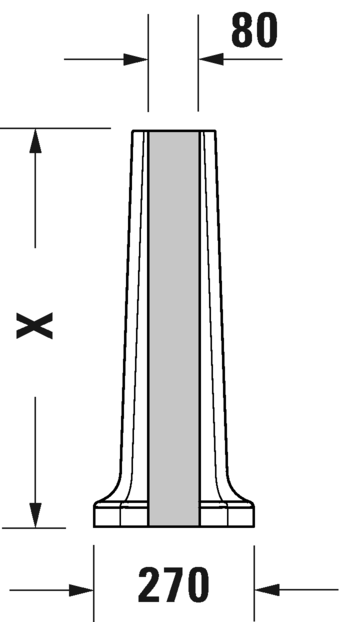 0857910000 Пьедестал для раковины овальная Duravit 1930 Series - Вид №2