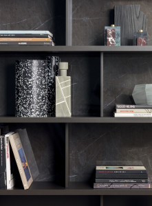 Секционный деревянный книжный шкаф с терминалом без боковины