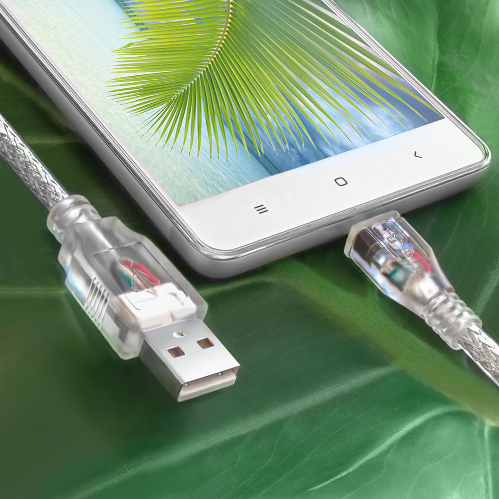 GCR-UA2MCB2-BB2S-1.8m кабель 1.8m usb 2.0, am/microb 5pin, прозрачный, 28/28 awg, экран, армированный, морозостойкий Greenconnect Santreyd  - Вид №5