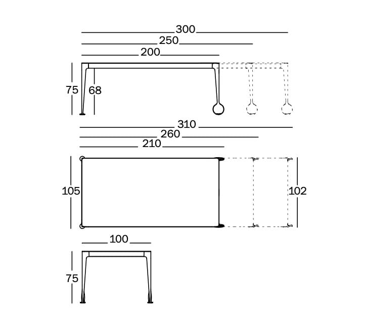 Выдвижной алюминиевый стол с деревянным или керамическим верхом Magis Big Will ARCH-00088826 - Вид №3