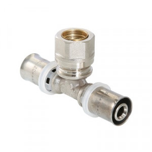 VTm.233.I.161516 Пресс-фитинг – тройник с переходом на обжимное соединение Valtec 16 x 15 x 16 мм