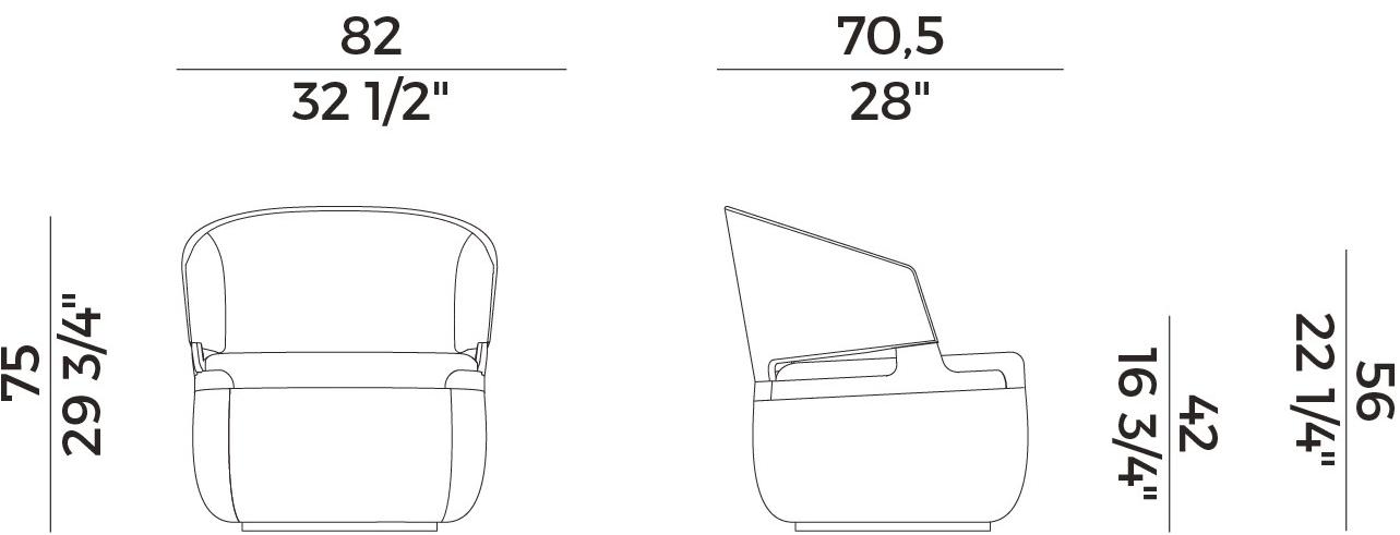 Potocco Вращающееся кресло из ткани Velis 942/plag - Вид №4