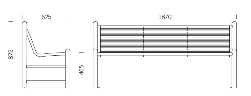 Скамья из нержавеющей стали со спинкой BENKERT BANKE Siardo ARCH-00110413 - Вид №5