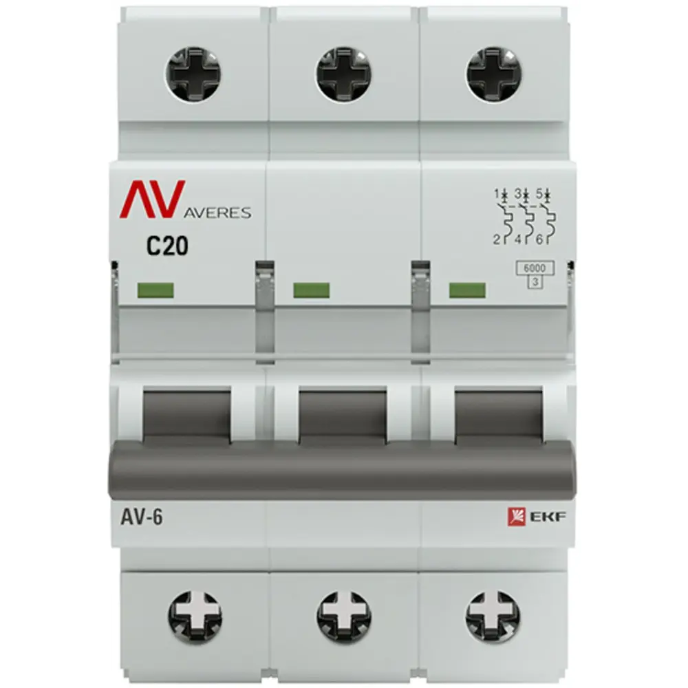 Автоматический выключатель EKF AV-6 3P для надежной защиты сети 84579887 STLM-0052249 - Вид №1