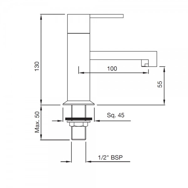 LEB-WHM-45001 Кран для раковины Artize Le Blanc Матовый белый  - Вид №1