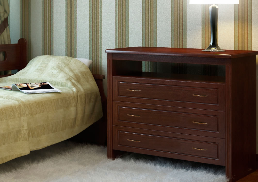 Комод с 3 ящиками и полкой коричневый №5 DREAMLINE  163418 Коричневый;орех  - Вид №1