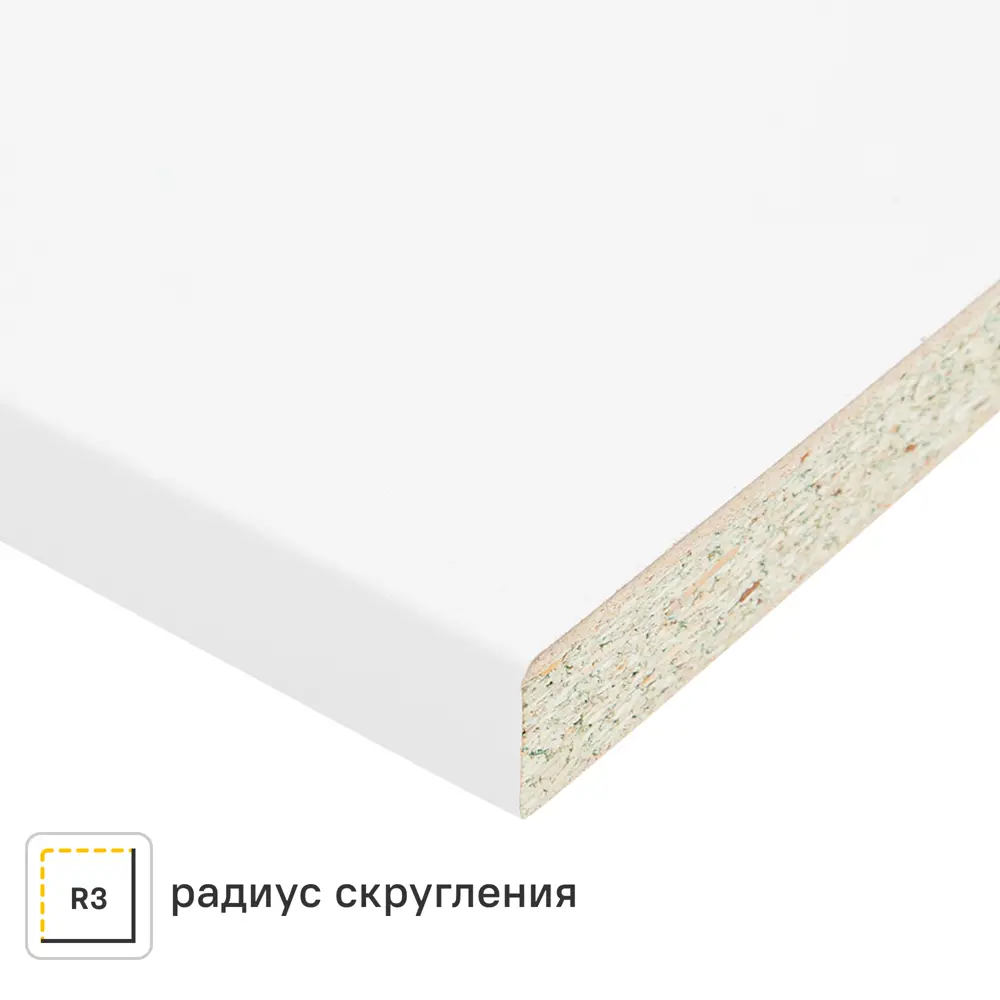 Столешница Delinia Супер-белый 300x3.8x60 См Дбсп/дсп Цвет Белый ДСП Прямой угол STLM-2162534