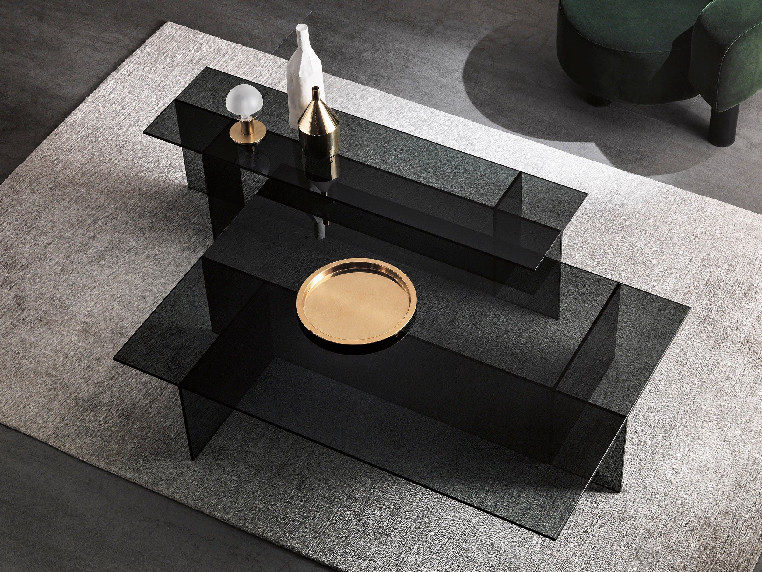 Стеклянный прямоугольный журнальный столик Tonelli Design Секстант ARCH-00024055