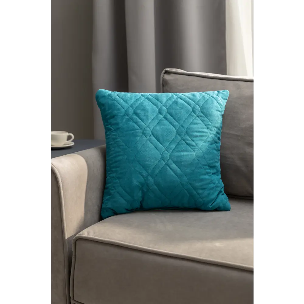 Подушка декоративная 43x43 см замша бирюза 83022399 STLM-2078999 LINEN WAY  - Вид №3