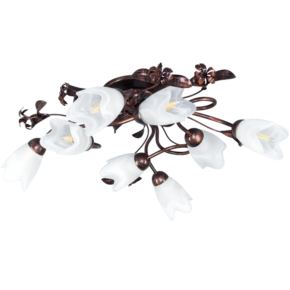 Люстра Аида 8xE14x60 Вт, металл/стекло, цвет чёрный/белый MW-Light STLM-2211276