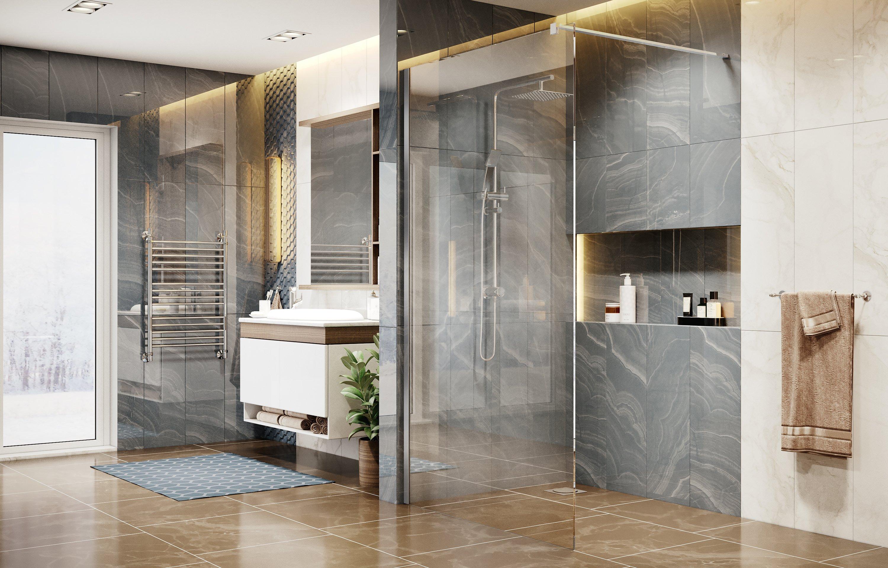 Душевая перегородка Ambassador Waik-in 15031101 (900x2000), 1 место Walk-in - Вид №1