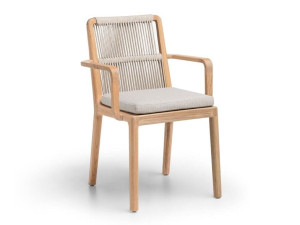 Стул для сада из тикового дерева с подлокотниками