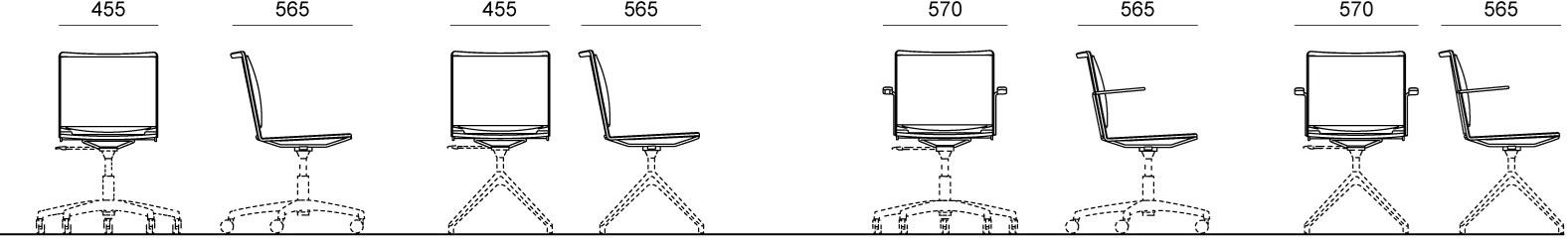 Diemmebi Регулируемое по высоте офисное кресло с 5 спицами и колесами S’mesh sun-id-1465000 - Вид №2