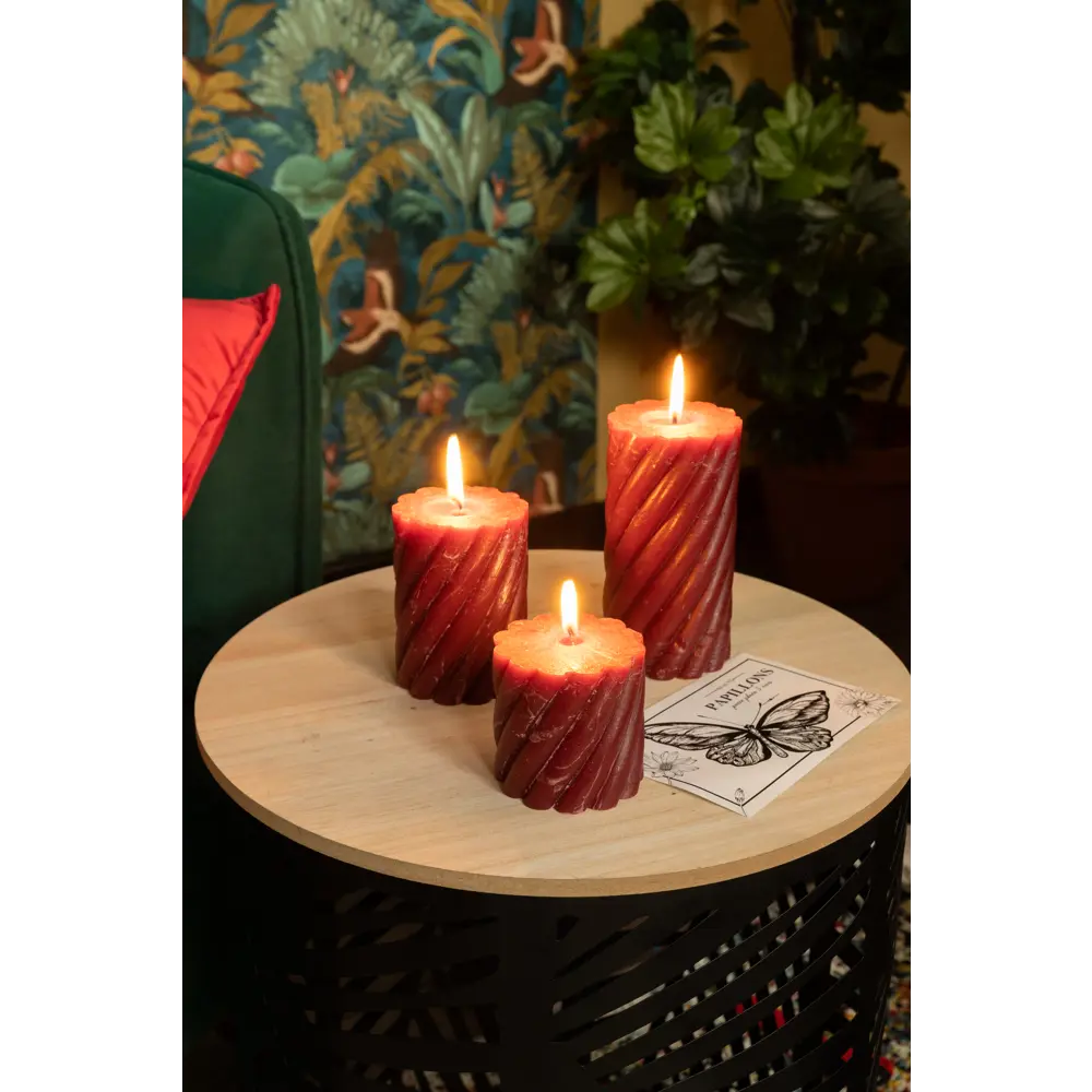 Свеча-столбик витой Рустик 7.4x7 см цвет бордо Santreyd STLM-2033457 - Вид №1