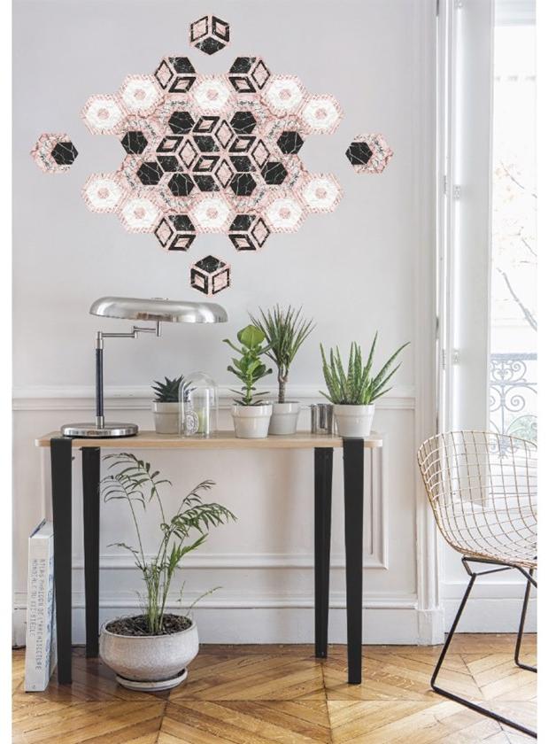 BEAUREGARD Наклейка на стену из нетканой бумаги с рисунком L'hexagone sun-id-1470573 - Вид №1