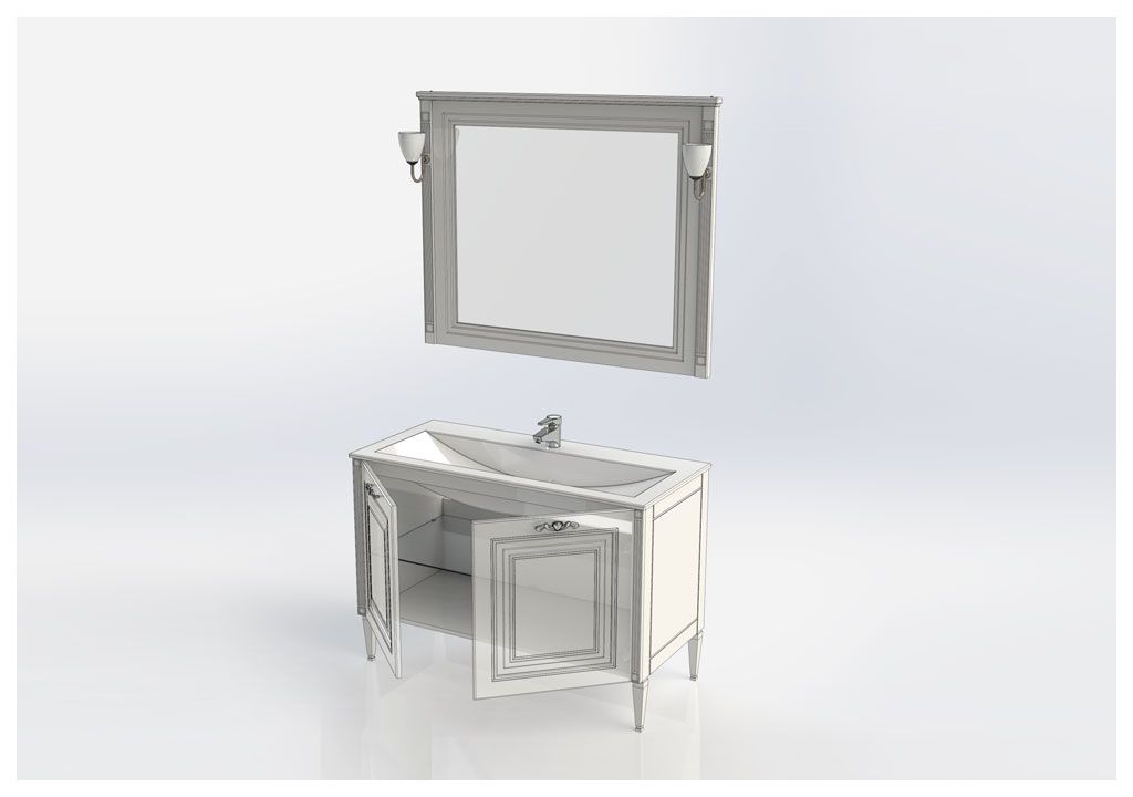 Мебель для ванной Aquanet Паола 120 белый/золото (литьевой мрамор) 00187865 - Вид №6