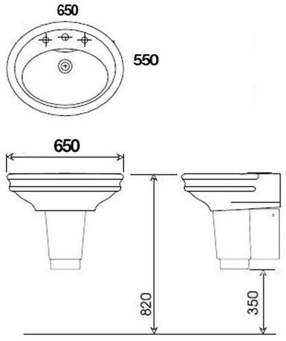 Подвесная раковина настенная овальная Gentry Home  белая sun-id-1440141 - Вид №1