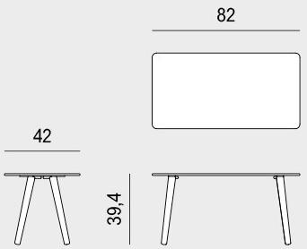 Viganò Низкий прямоугольный деревянный журнальный столик Milly sun-id-1512291 - Вид №2