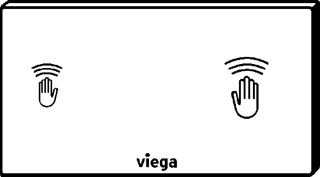 Системная техника  Viegaswift, Steptec, Viega Eco Plus, Viega Mono, панели смыва и принадлежности  T5 панели смыва и комплектующие  Бесконтактные панели смыва, с функцией Viega Hygiene+ VIEGA 653 842 1) Модель 8352.21 Santreyd  - Вид №2