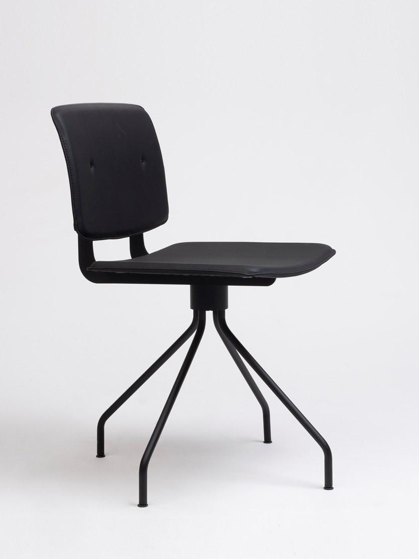 ONDARRETA Вращающееся кресло на козелке из кожи Don sun-id-1403829 - Вид №4