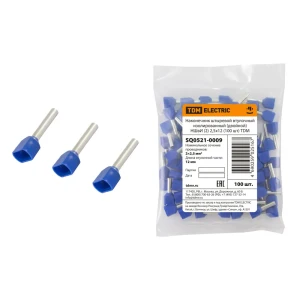 91587927 Наконечник штыревой втулочный изолированный Tdm electric НШвИ (2) 2.5x12 100 шт. STLM-1106426