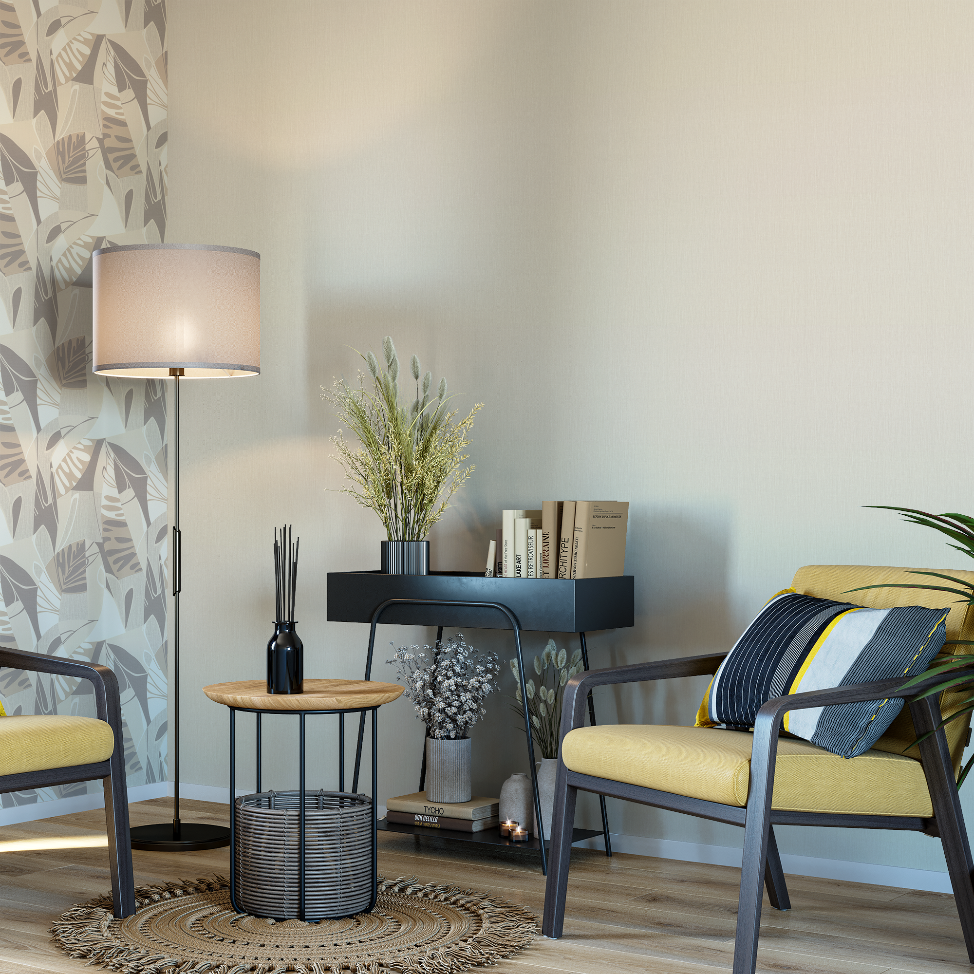 Флизелиновые обои ПАЛИТРА Polynesia бежевые структурные 1.06 м 85633431 STLM-0064744 - Вид №3