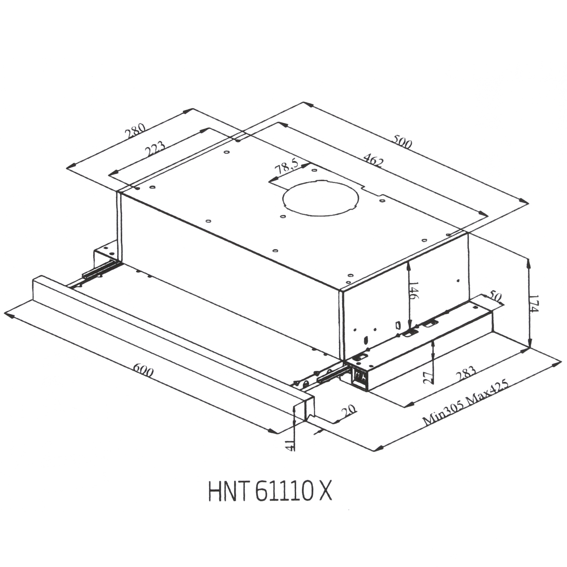 8169334 Вытяжка телескопическая Beko HNT61110X серебристый/серебристый STDN-0018325 - Вид №11