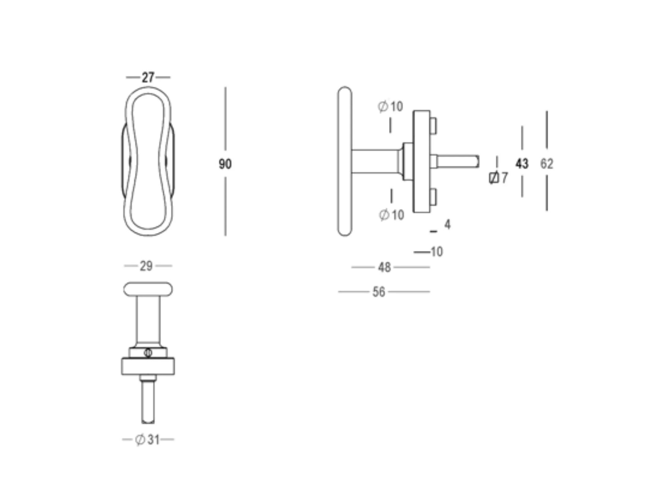 Латунная оконная ручка DK Quincalux Канны ARCH-00051334 - Вид №5