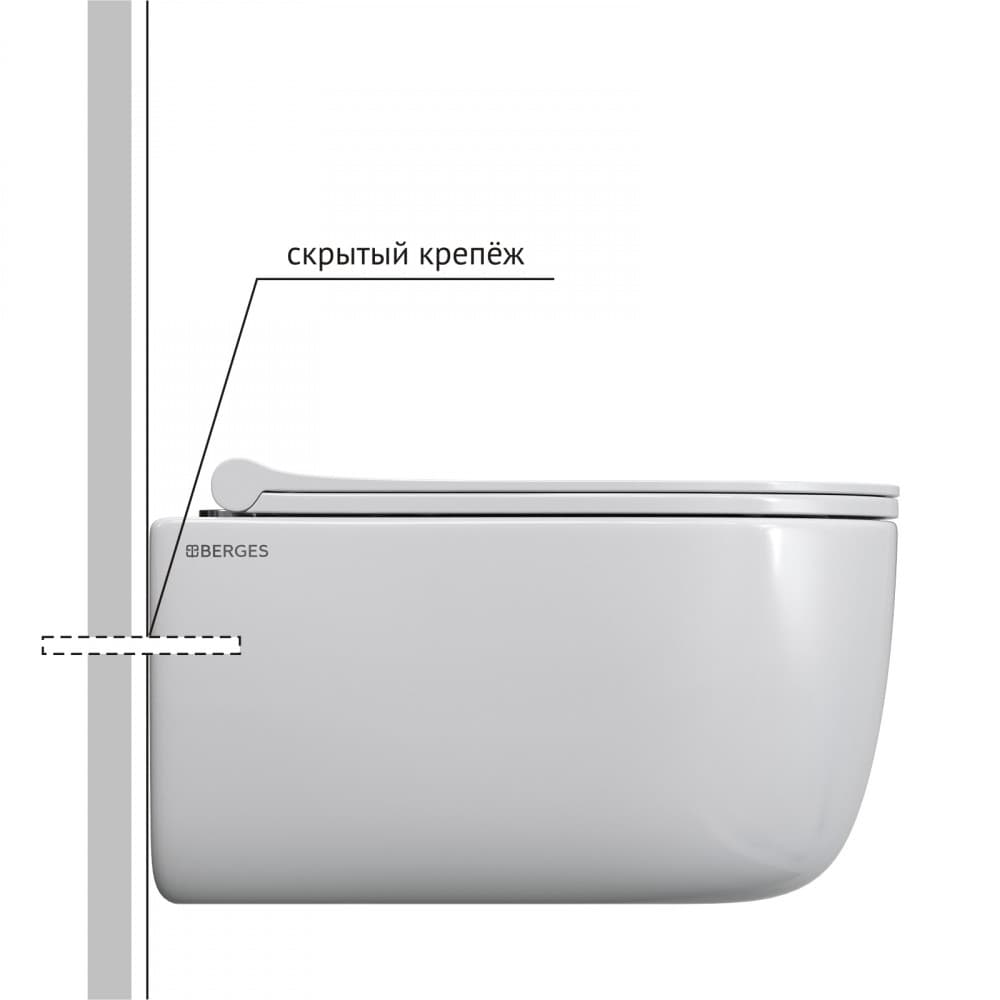 082111 Подвесной унитаз настенный Белый BERGES Ego Турция - Вид №6
