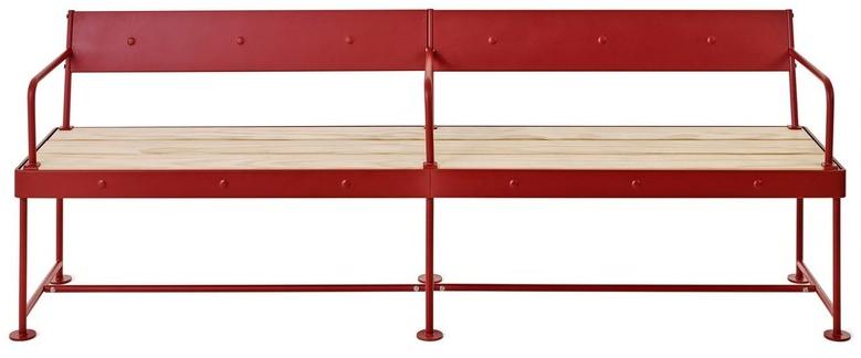 Nola Industrier Скамья из стали с порошковым покрытием со спинкой sun-id-1418466 - Вид №1
