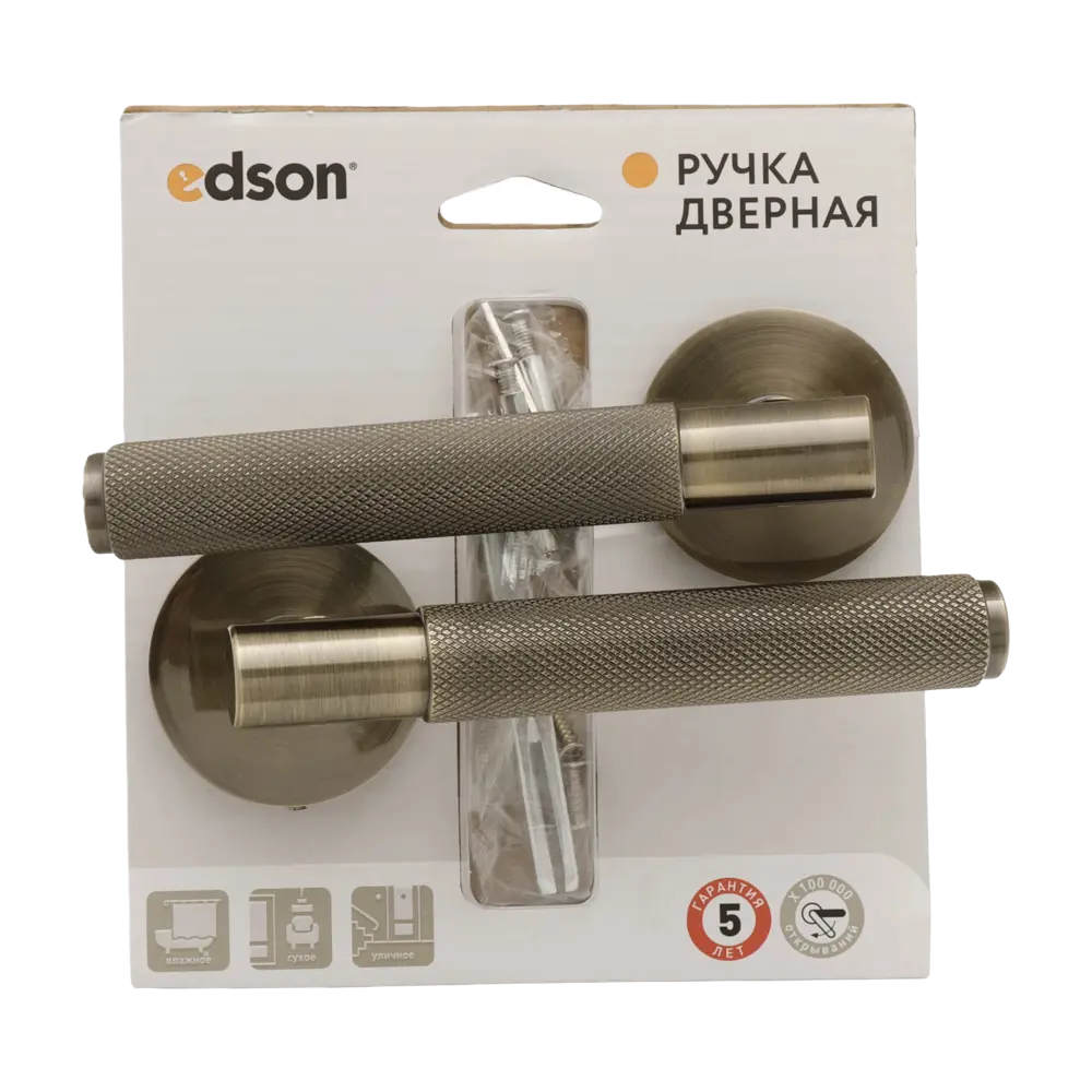 Дверная ручка на розетке Edson EDS-09-R2 без запирания цвет бронза 89456908 STLM-2050318  - Вид №2