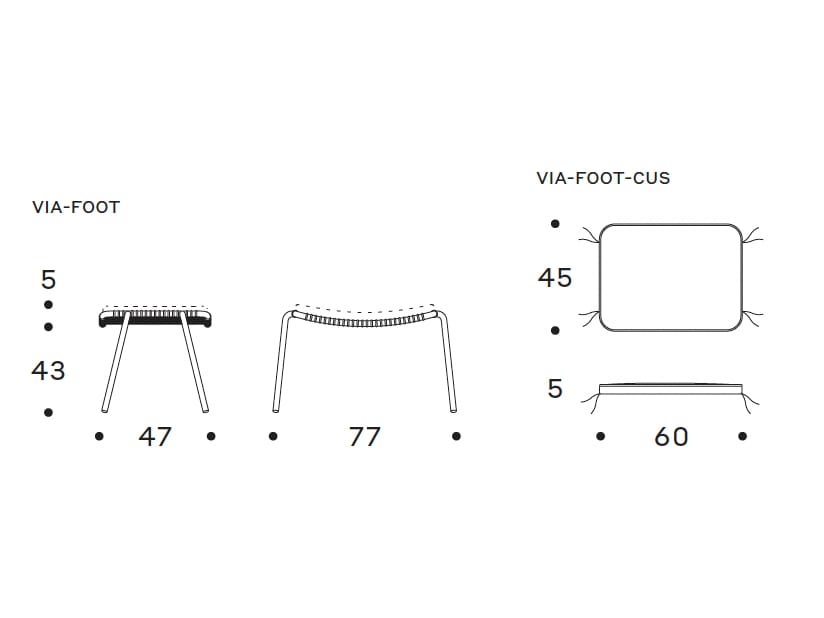 Плетеный алюминиевый садовый стул для ног Nodo Italia Via ARCH-00148463 - Вид №7