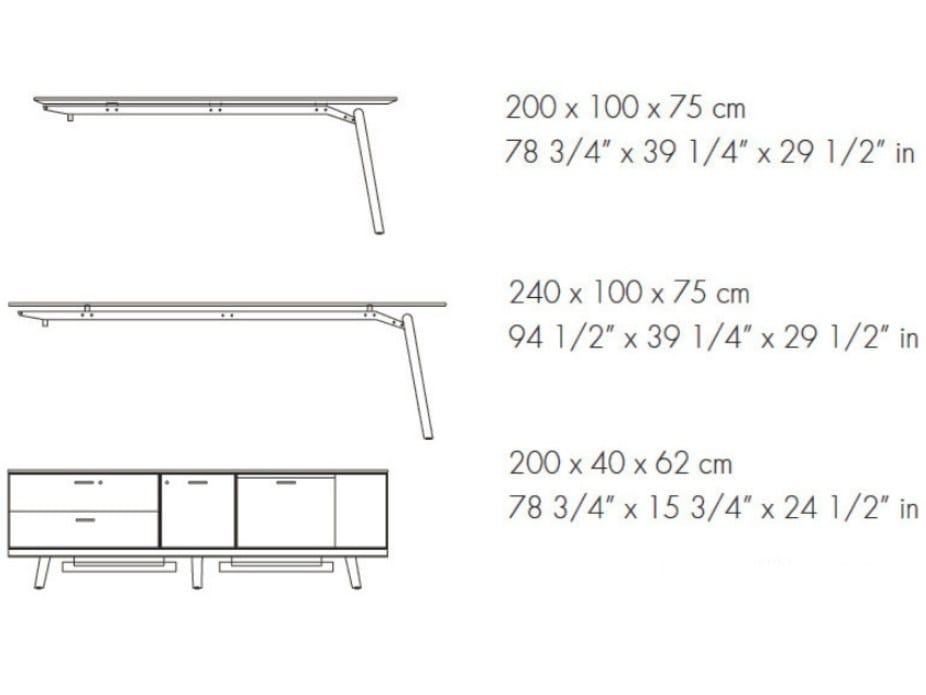 Прямоугольный стеклянный стол со встроенной полкой Bralco ARCH-00035367 - Вид №5