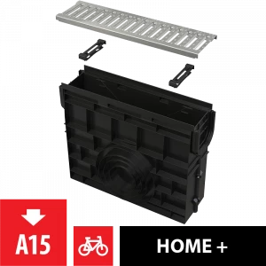 Пескоуловитель для дренажного канала AVZ102 с пластиковой рамой и оцинкованной решеткой „C“ профиль A15