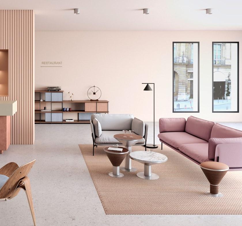 Momocca Низкий стол с деревянным основанием и мраморной столешницей Emma sun-id-1452926 - Вид №4