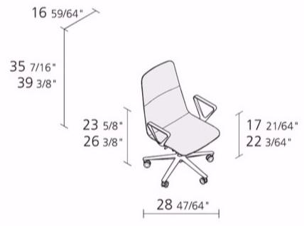 Alias Кресло вращающееся с регулируемой высотой с подлокотниками Slim sun-id-1450678 - Вид №4