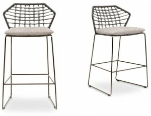 Saba Italia Высокий садовый табурет из ткани и полиэтиленовой веревки New york soleil