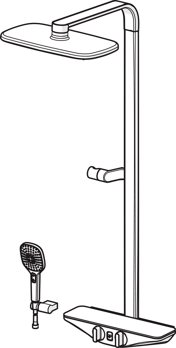 Oras 7592U-15 Смеситель с верхним душем rain shower, 6 V 7592U-15 Esteta Wellfit Хром/Серый  - Вид №4