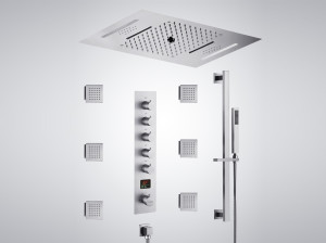 Термостатический набор для душа со светодиодной насадкой для душа