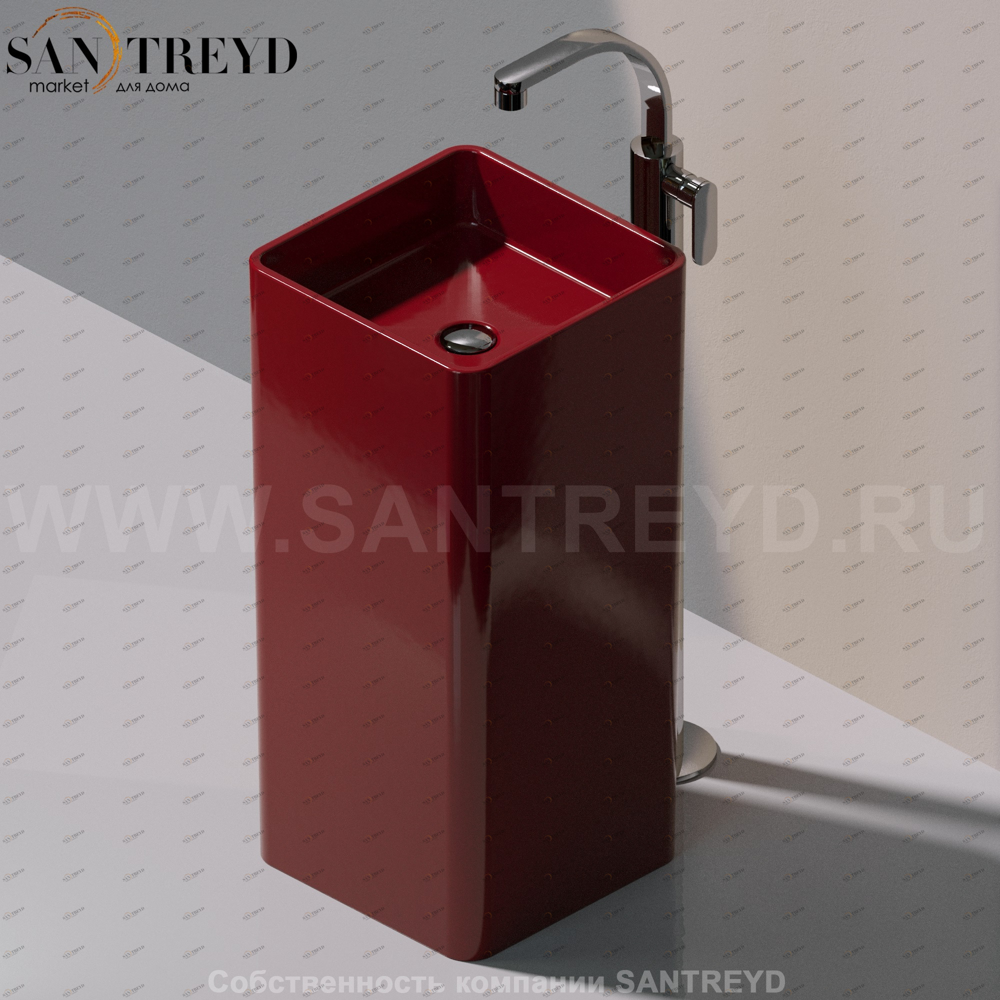 MW40C3011 Напольная раковина стоящая квадратная Ceramica Flaminia Mono