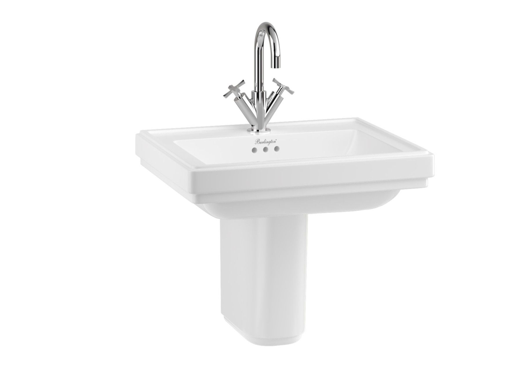 Прямоугольный умывальник из окна на полуколонне Burlington RIVIERA ARCH-00151388